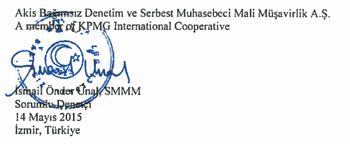 Bağımsız Denetci Raporu Yönetim Kurulunun Yıllık Faaliyet Raporuna İlişkin Bağımsız Denetçi Raporu Gediz Elektrik Dağıtım Anonim Şirketi Yönetim Kurulu na Yönetim Kurulunun Yıllık Faaliyet Raporunun