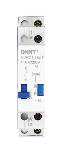 IEC/EN NJMC1 Darbe Akım Şalteri z Kapasite 16A dan 32A ya kadar z NJMC1 Darbe Akım Şalteri, gelen darbe sinyalleri ile temas durumunu değiştiren mekanik, iki durumlu bir röledir.