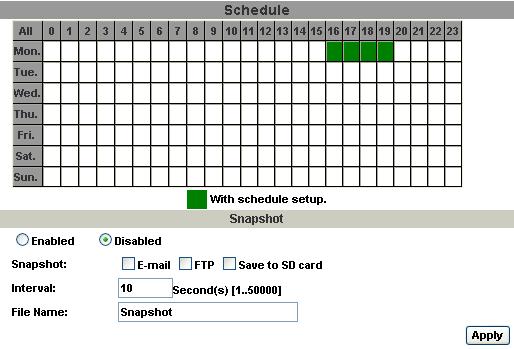 I/O Setting IP KAMERA 1 giriş/ 1 çıkış destekler.