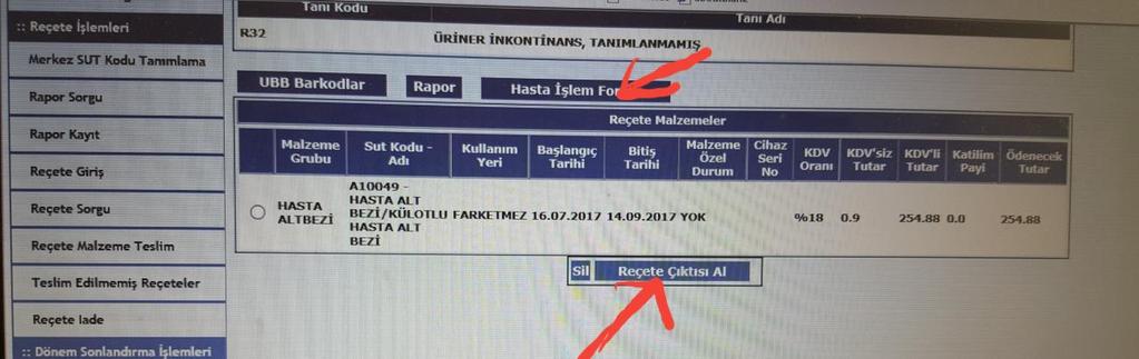 reçetede en fazla 2 aylık doz (240 adet) verilebilir. Reçetedeki kullanım dozuna ve yazılan adete göre sisteme girilmelidir.