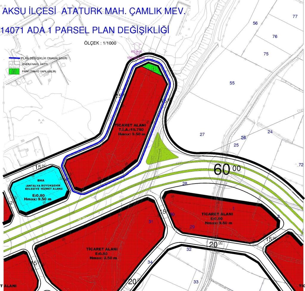 trafo yerinin uygulama imar planına işlenerek gerekli plan tadilatının yapılması talep edilmiştir.