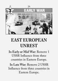 Twilight Struggle EAST EUROPEAN UNREST (1956 989) (Doğu Avrupalılar rahatsız) Nagy'nin Macaristan'ı Varşova Paktı'ndan çıkarma girişimi ve 1968 Çekoslavakya'nın Prag Baharı, Varşova Paktı üyelerine