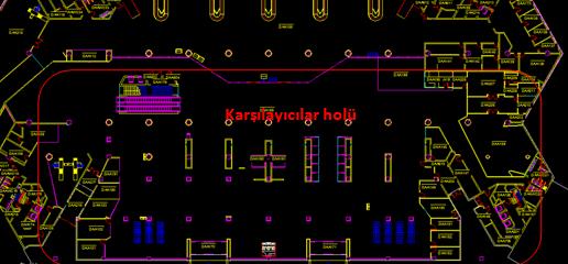 tasarlanmıştır (Şekil 4.86). Karşılayıcılar holünden geçen yolcu 2 adet ana çıkış kapısından terminal dışarısına çıkmaktadır. Şekil 4.86. Karşılayıcılar holü (Anonim, 2007a) 2.