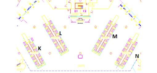 Kontrol noktalarından geçen yolcu K, L, M, N yolcu kabul adalarına kolayca ulaşabilmektedir. K ve M adası 103 m², L ve N adası 121 m² dir (Anonim, 2007a).