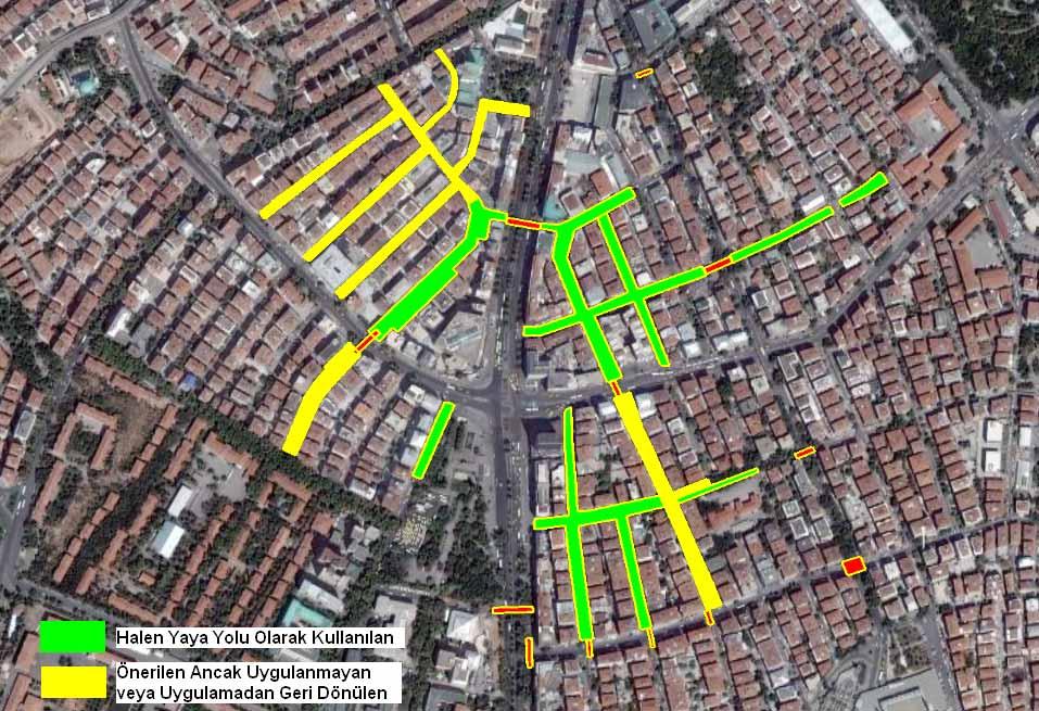 Şekil 2: Kızılay daki Mevcut ve Onaylanan Yaya Alanları Gökçek in katlı kavşak yapımları için Dünya Bankasından kredi arayışları üzerine, Dünya Bankası nın sağladığı bir Japon Hükümeti hibesi ile