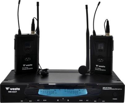 UHF/VHF TELSİZ MİKROFON SETLERİ ve AKSESUARLARI GÖRSELİ WM-92 UE Taşıyıcı Frekansı: UHF650-816MHz Kanallar Toplam: 100 Salınım Modu: PLL sentezlenmiş Dinamik Aralık:> 110dB T.H.D.: <0.