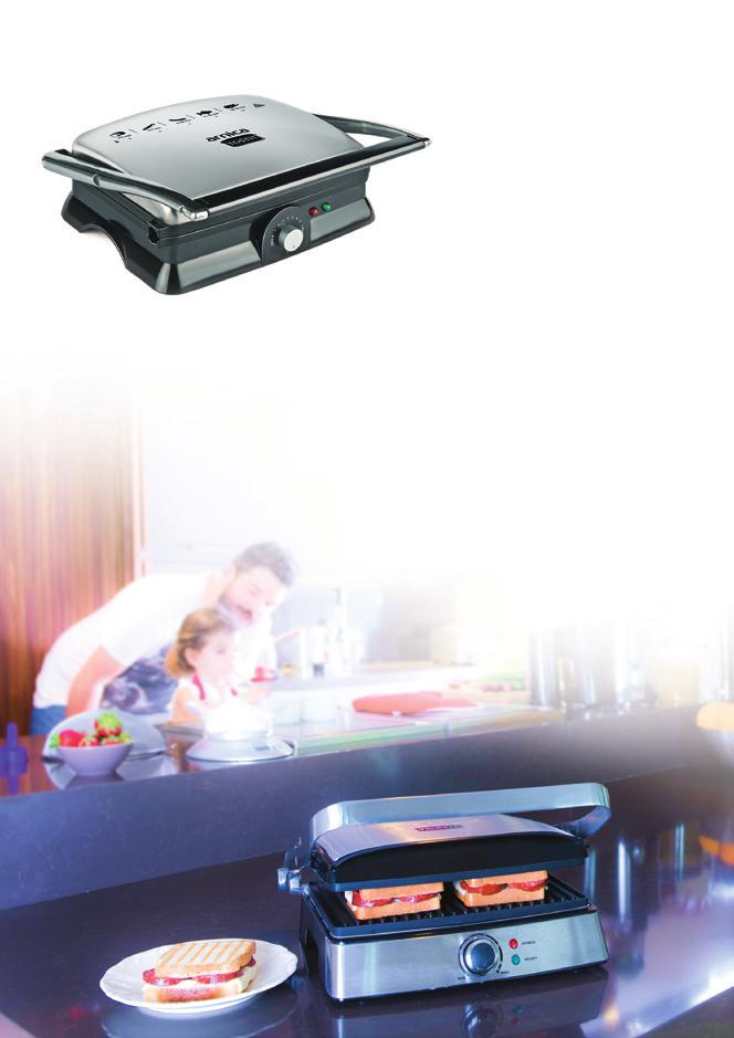 TOSTİT IZGARALI TOST MAKİNESİ GH26200 2000 W 6 adet tost yapabilme imkânı 180º açılabilir üst