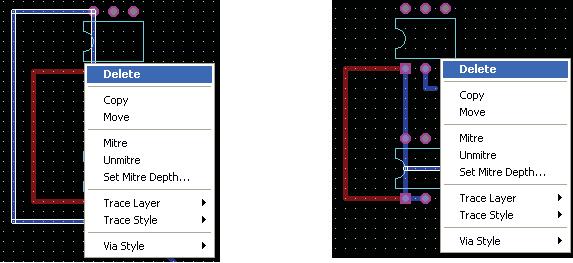 Bir çizginin (Track) silinmesi Tasar m alan na bir çizgi (Track) çiziniz veya tasar m alan ndaki PCB üzerinden Track farenin sa tu unu çift t klayarak seçiniz (Seçilen yol ekil 3.