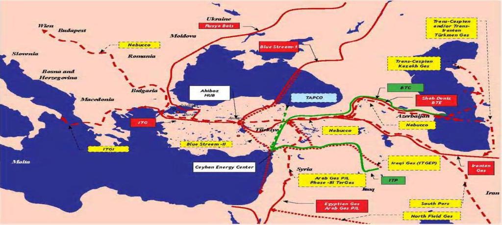 77 2007 yılı Kasım ayında işletmeye alınan Türkiye-Yunanistan Doğalgaz Boru Hattı ile Güney Avrupa Gaz Ringi Projesi nin ilk ayağı tamamlanmış, ülkemiz doğalgaz iletim şebekesinin komşu ülkelerin