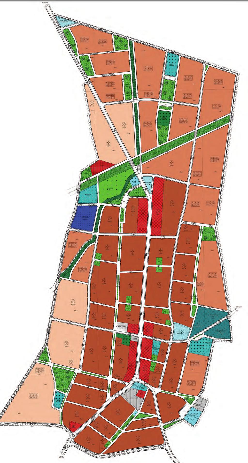 Madde çalışması dışında kalan kısmında imar durumu ve ruhsat verilmektedir 5 - Kılıçlı Mahallesi 1/1000 Ölçekli U.İ.P. Planlama Alanı: 51.4 H.