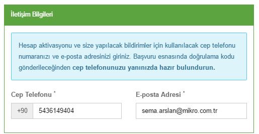 3. İşlem Yetkilisi Bilgileri: İşlem Yetkilisi Bilgileri kısmında verdiğiniz bilgiler nüfus idaresi servisleri tarafından kontrol edilmektedir. Lütfen nüfus cüzdanı bilgilerinize göre doldurunuz.