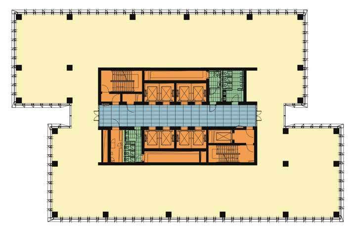 300 m 2 kat alanları, 90 derecelik dik hatları, cephelerde yer alan kolonları, ideal çekirdek sistemiyle en verimli ve kullanışlı ofis yerleşim alanını sunuyor.