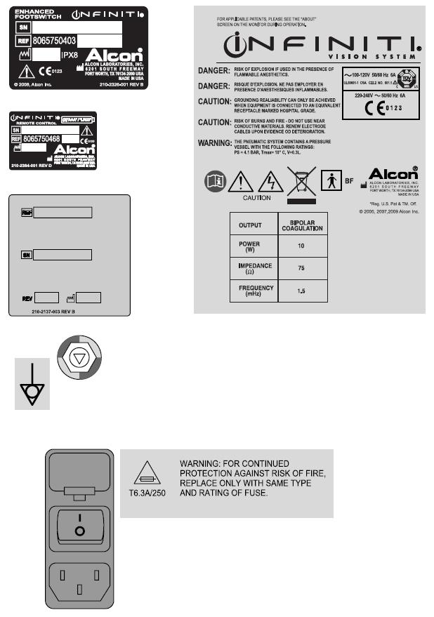 Şekil 1-3 Infiniti Vision System etiketleri Burada Infiniti Vision System üzerinde kullanılan