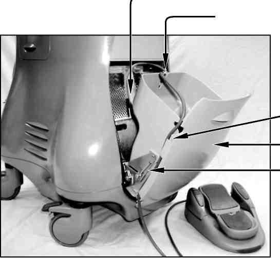 Ayak Pedalının takılması Ayak pedalı, ayak pedalı gözünün arkasında bulunan iki bağlantıdan birine bağlanır. Bir bağlantı Infiniti ayak pedalı, diğeri ise Accurus /Legacy ayak pedalı içindir.