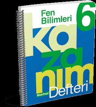 Sınıf Fen Bilimleri 160 sayfa, 215x275 mm Kazanım Odaklı Her ders için ayrı olarak hazırlanan Öğreten Defter Kazanım defterlerinin pratik yapısı Üstün Biçimsel Özellikler BlokTest Kazanım Defterleri,