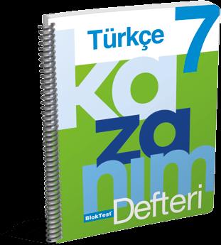 TÜRKÇE Başka deftere ihtiyacınız yok! BlokTest Kazanım Defterleri, ders işleme ve not tutma alışkanlıklarını yeniden tanımlıyor. 5. Sınıf Türkçe 160 sayfa, 215x275 mm 6.