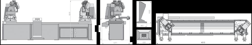 Inverter controlled sawmotors. Blade speed can set between 2060 rpm. From the control panel.