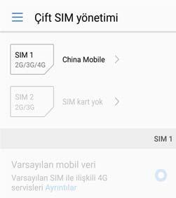 3 SIM kartı etkinleştirmek veya devre dışı bırakmak için işlem yapmak istediğiniz SIM kartın yanındaki düğmeyi değiştirin.