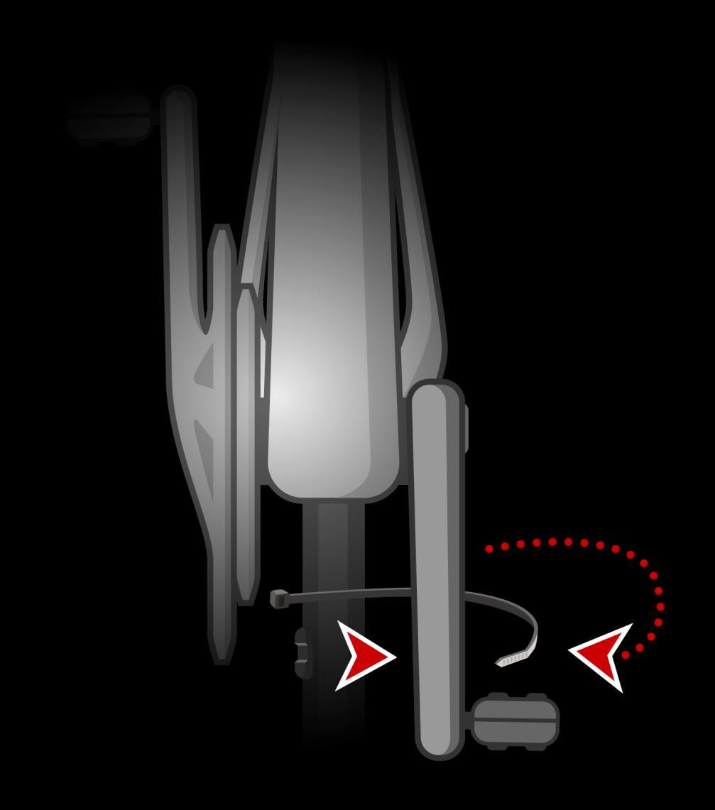 4. Krank kolu mıknatısını, bisikletinizdeki krank kollarından birine bağlayın.