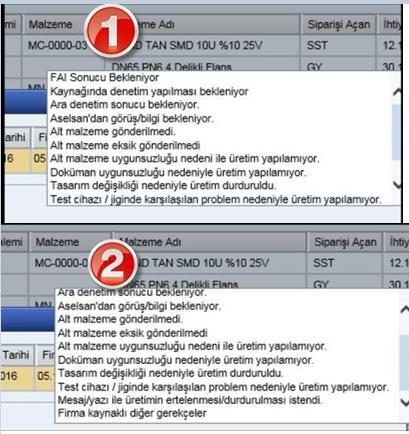 Şekil 8- Gerekçeler Revizyon Açıklaması ise revizyon talebinin neden yapıldığına dair