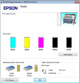 Yazıcı Sürücüsünü Kullanma Hakkında İpuçları (Windows) SC-T7200 Series/SC-T5200 Series/SC-T3200 Series Not: Monitoring Preferences ekranında Shortcut Icon'ı seçerseniz, Yardımcı program kısayolu