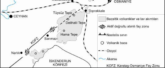 4. BULGULAR VE TARTIŞMA Ali ÖZVAN gösterilmiştir. Sol yönlü doğrultu atıma sahip olan bu fay zonu çalışma alanında önemli bazaltik volkanizmanın gelişmesine de neden olmuştur (Şekil 4.11)