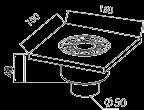 PYS 65007 Adet 50 50 Plastik Yer Süzgeci 5020 Plastic Floor Drain 5020 5x5 cm Yandan Ø50 Çıkış 5x5