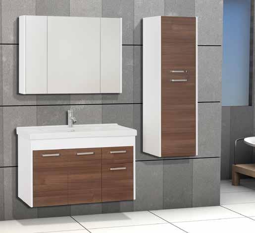 Menekşe 00 cm Banyo Dolabı Menekşe 00 cm Bathroom Cabinet Menekşe Meubles De Salle De Bain Фиалка Мебель Для Ванной Gövde MDF üzeri lam Kapaklar MDF üzeri melamin desen (Duman Mese) Tezgah seramik 00