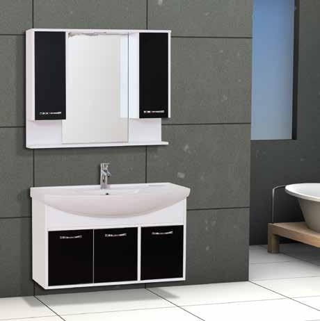 80 cm Yakamoz 00 cm Banyo Dolabı Yakamoz 00 cm Bathroom Cabinet Yakamoz Meubles De Salle De Bain Якамоз Мебель Для Ванной Siyah Ayna dolabı MDF lam Kapaklar high gloss MDF lam (Siyah) Alt dolap MDF