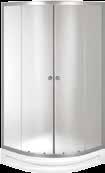 profil PE 85 B 90 x 90 x 200 cm Acrylic panel shower tray, 4 mm tempered smoked, patt erned glass, Polished chrome