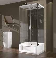 mm tempered clear glass Rain system 6 water nozzles Chrome door handles and hinges Touch  menteşeler Dokunmatik kontrol paneli Aydınlatma led Radyo & mp3 çalar Bluetooth Ahşap tabure CUBIC 9090 90 x