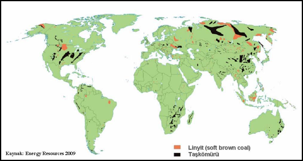 Taşkömürü Karbonifer, Permiyen ve Jurasik dönemlerde geniş kütleler halinde oluşmuşken, linyit daha çok Tersiyer zamanda oluşmuştur.