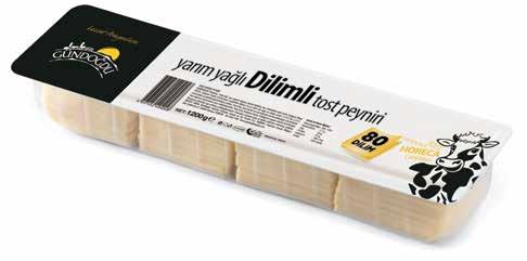 1200 gr Tam Yağlı Dilimli Tost Peyniri Sliced Full Fat Kashkaval Cheese 1200 gr EDT Yarım Yağlı Dilimli Tost Peyniri Sliced Low Fat Kashkaval Cheese DİLİMLİ PEYNİRLER SLICED CHEESES Ürün Cinsi Barkod