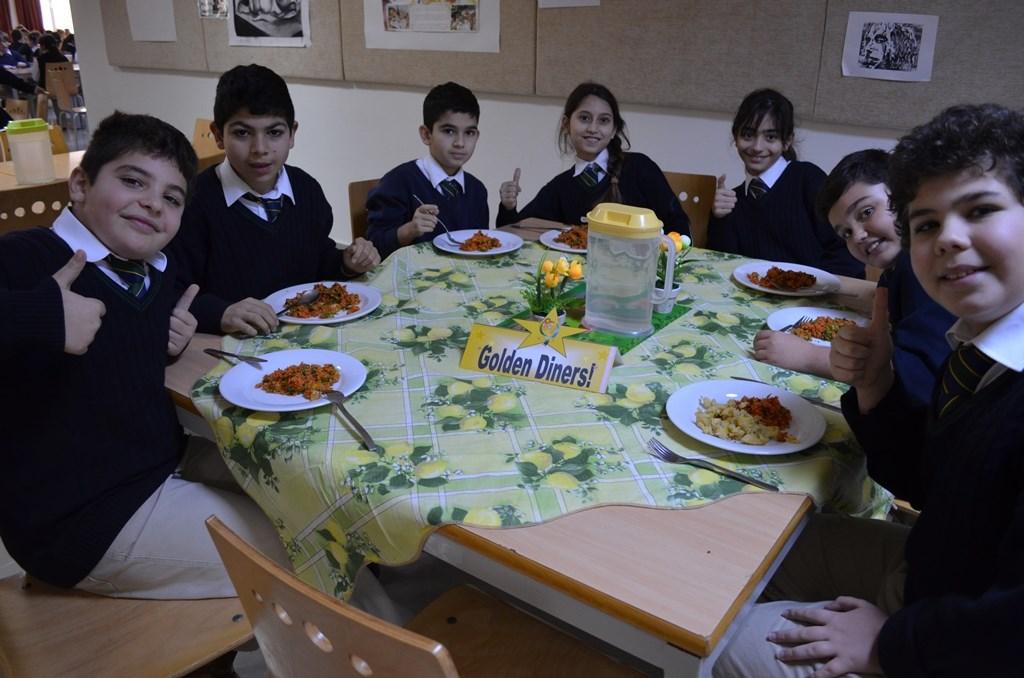 If the pupils are behaving well and conversing at a acceptable level, their table is awarded a green card. This lets them know that all is great!