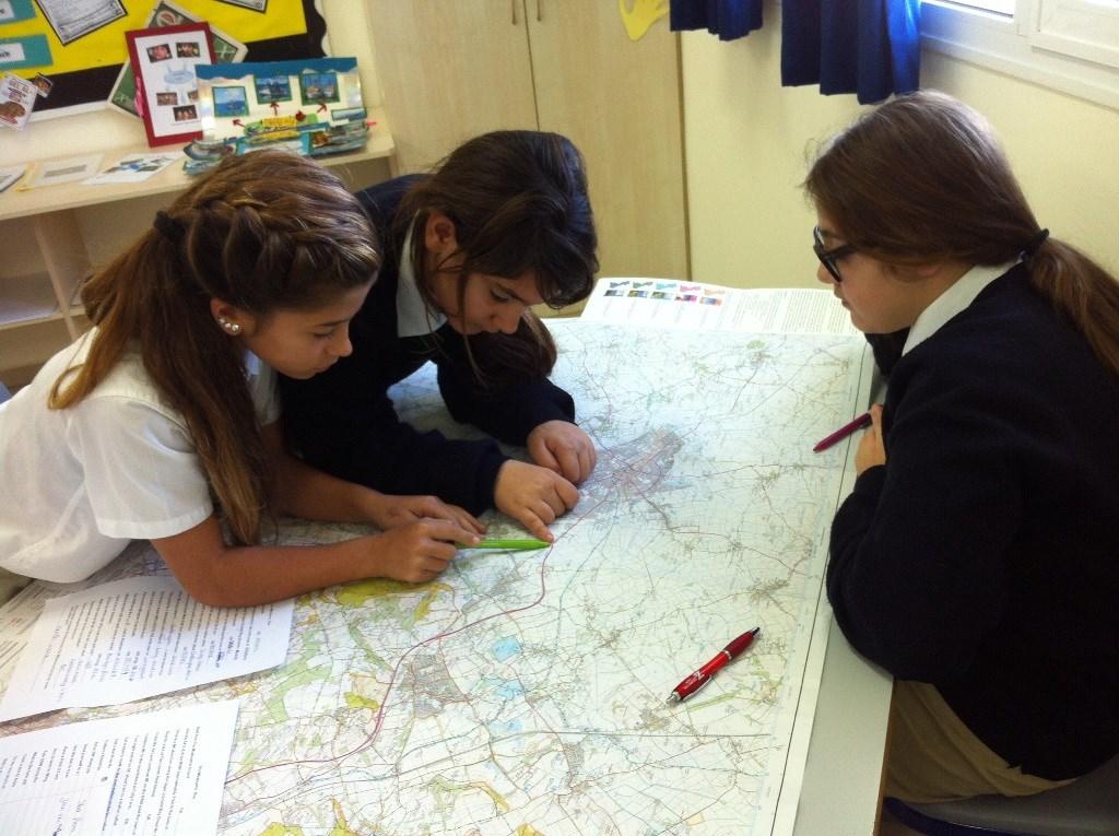 Page 53 ESK Geography Lesson - ESK Coğrafya Dersi Year 7 Geography students learning OS map skills they had to