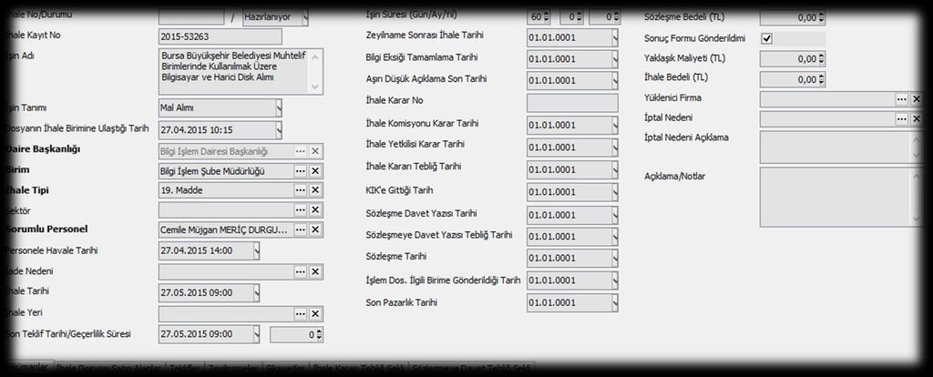 E Belediye Yazılımı İhale Bilgi Sistemi İhale Dosyası Takibi, İhale Süreci Takip, Haftalık İhale Raporu, Web Sayfamızda yayınlanan İhaleler ile entegrasyon,.