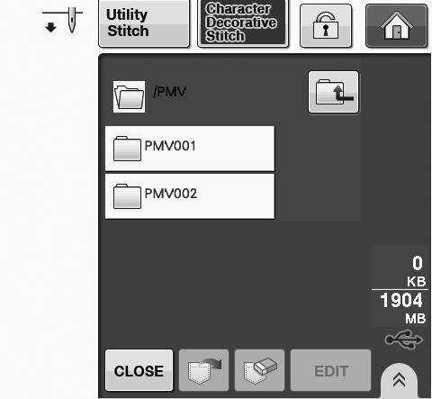 İki vey dh fzl dikiş desenini USB ortmınd sınıflndırn ir lt klsör olduğund öğesine stığınızd lt klsördeki dikiş deseni gösterilir.