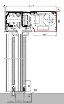 Kanat ağırlığı 800-2400 mm 2 x 50 kg Dört kanatlı kayar kapı, çift taraflı açılır. Geçiş açıklığı (LW) Maks.