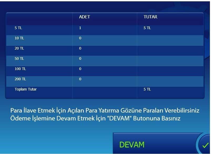 Devam tuşuna basarak