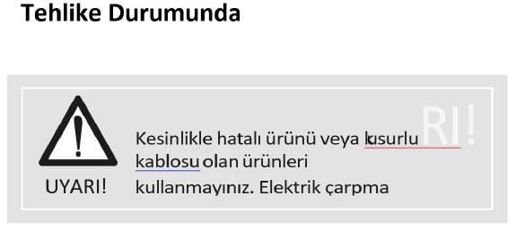 UYARILAR Genel Cihaz çalışır durumdayken direk olarak insanlara doğrultmayınız. Cihazın çalışır çıplak elle tutmayınız ve cerrahi operasyon dışında kullanıp deneme yapmaya çalışmayınız.