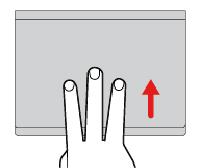 Üç parmakla aşağı itme Masaüstünü göstermek için üç parmağınızı izleme paneline koyup aşağıya kaydırın.