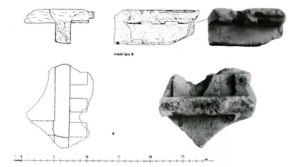 dir ve genişlikleri 14-17 cm. arasında değişmektedir. Blok derinlikleri 45-55 cm. dir. Tüm bloklar 1:1 oranlamasına göre düzenlenmiştir.