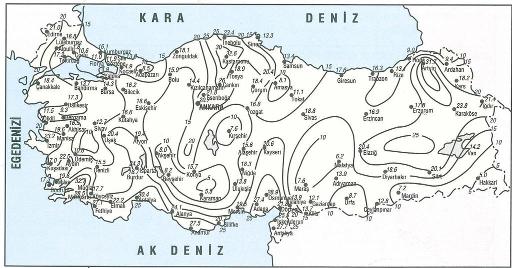 Yıldırımlı Gün Sayısı ( Şekil 2.5 