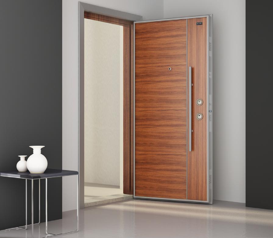 Prj 14 WOODLAM Series Doors WOODLAM Serisi Kapılar Leaf front face has registered design and Woodlam cover in width of 8 mm Kanat ön yüzü patentli tasarım 8 mm Woodlam kaplama Leaf reverse side is