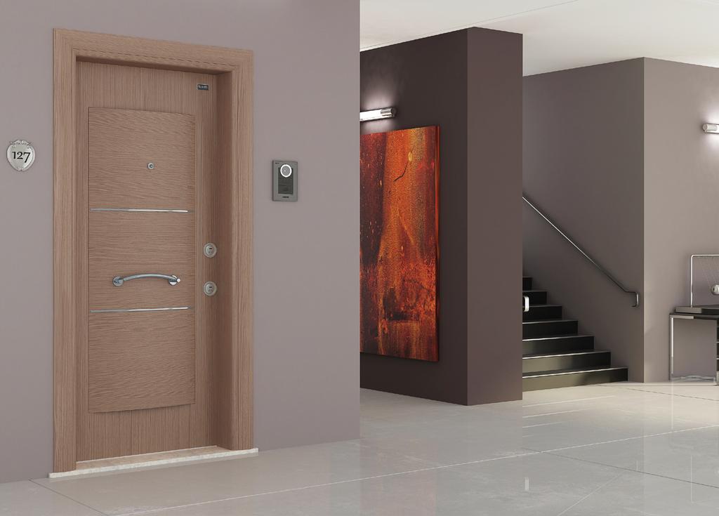 Nobel Line Me-12 10 Coco / Coco - Dark coco /Koyu Coco - Walnut / Ceviz Door Series with Polyvinyl Membrane-Coating Polivinil Membran Kaplama Serisi Kapılar Leaf front face has a registered design of