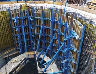 Proje kapsamında 230 ton demir, 3050m² eliptik tırmanır kalıp, 2770m 2 çelik tünel