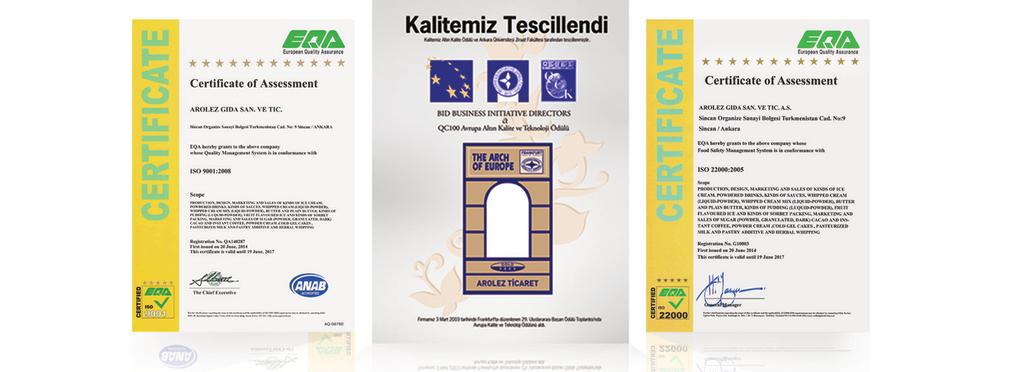 firmamız Arolez; Kaliteli üretim ve hizmet ile sürekli müşteri memnuniyeti prensibini temel ilke olarak benimseyen Arolez Gıda San. ve Tic. A.Ş. nin kuruluşu, 1985 yılına uzanmaktadır.