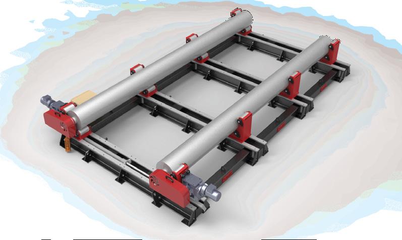 BTC Boru Tipi Çevirici Rotator with Pipe Ayarlanabilir dönüş hızı Otomatik çap ayarı (Hidrolik) Opsiyonel Özellikler Şantiye şartlarına karşı özel izolasyonlar Poliüretan kaplamalı boru Çap