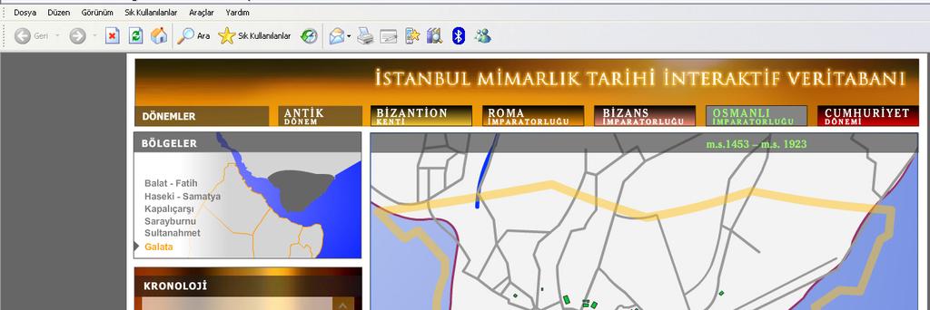 Şekil 5.23 Osmanlı İmparatorluğu Dönemine Ait Galata Bölgesi Ekran Görüntüsü 5.6.