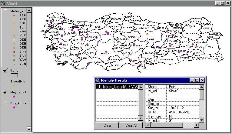 Şekil 3.13 CBS de Mekansal ve Tablosal Verilerin Gösterimi (http//www.meteor.gov.tr/2006/zirai/zirai-calismalar.aspx?